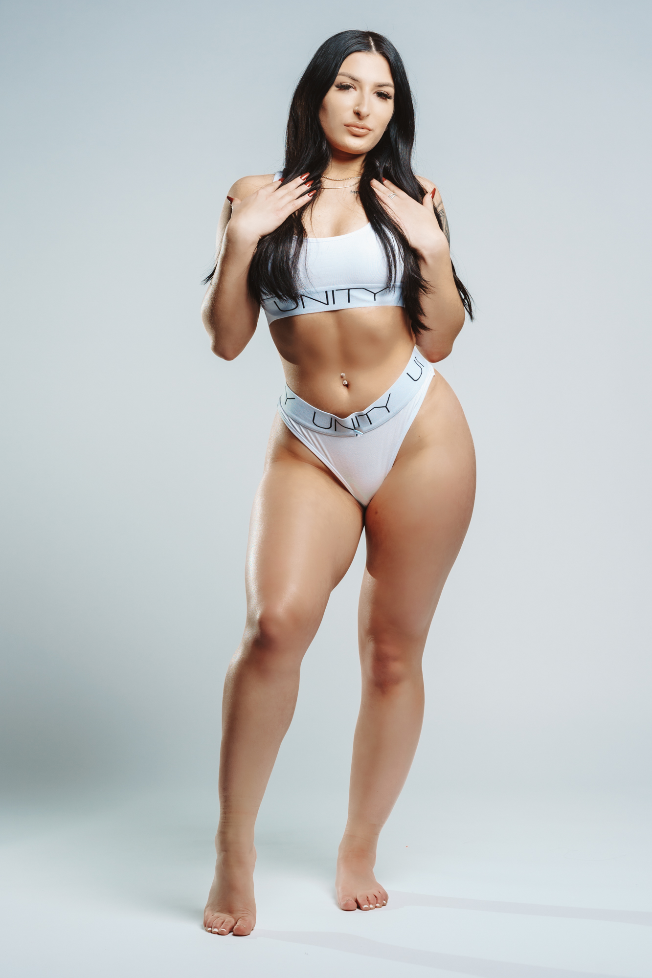 Women's Thong + U-Bralette Set - Simply White